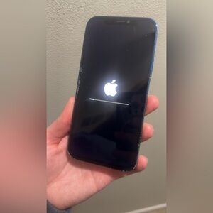 Apple Device with Blue and Black Display